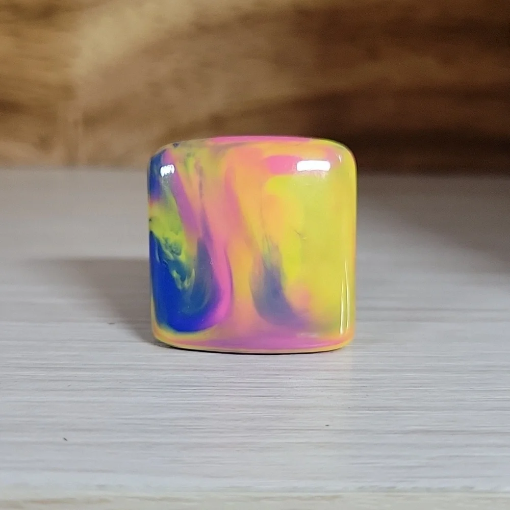 NEON TIE DYE SWIRL RING, METAL FREE